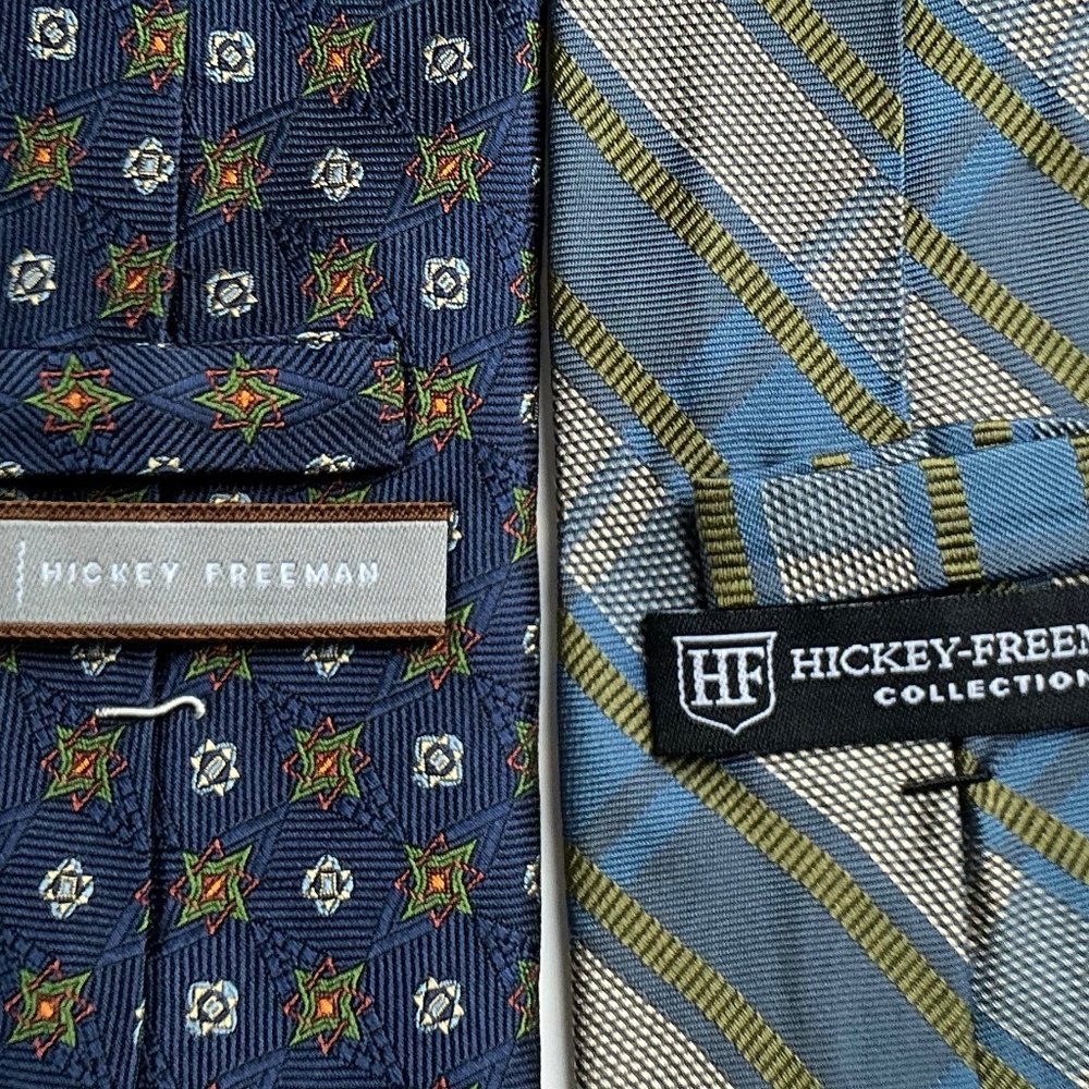 2 Hickey Freeman classy all silk ties made in England 🏴󠁧󠁢󠁥󠁮󠁧󠁿